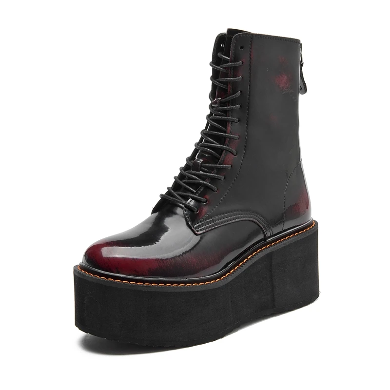 AIYUQI النساء حذاء من الجلد جلد طبيعي 2025 منصة جديدة عالية الكعب أحذية بوت قصيرة الإناث عدم الانزلاق حجم كبير النساء Winte الأحذية #2