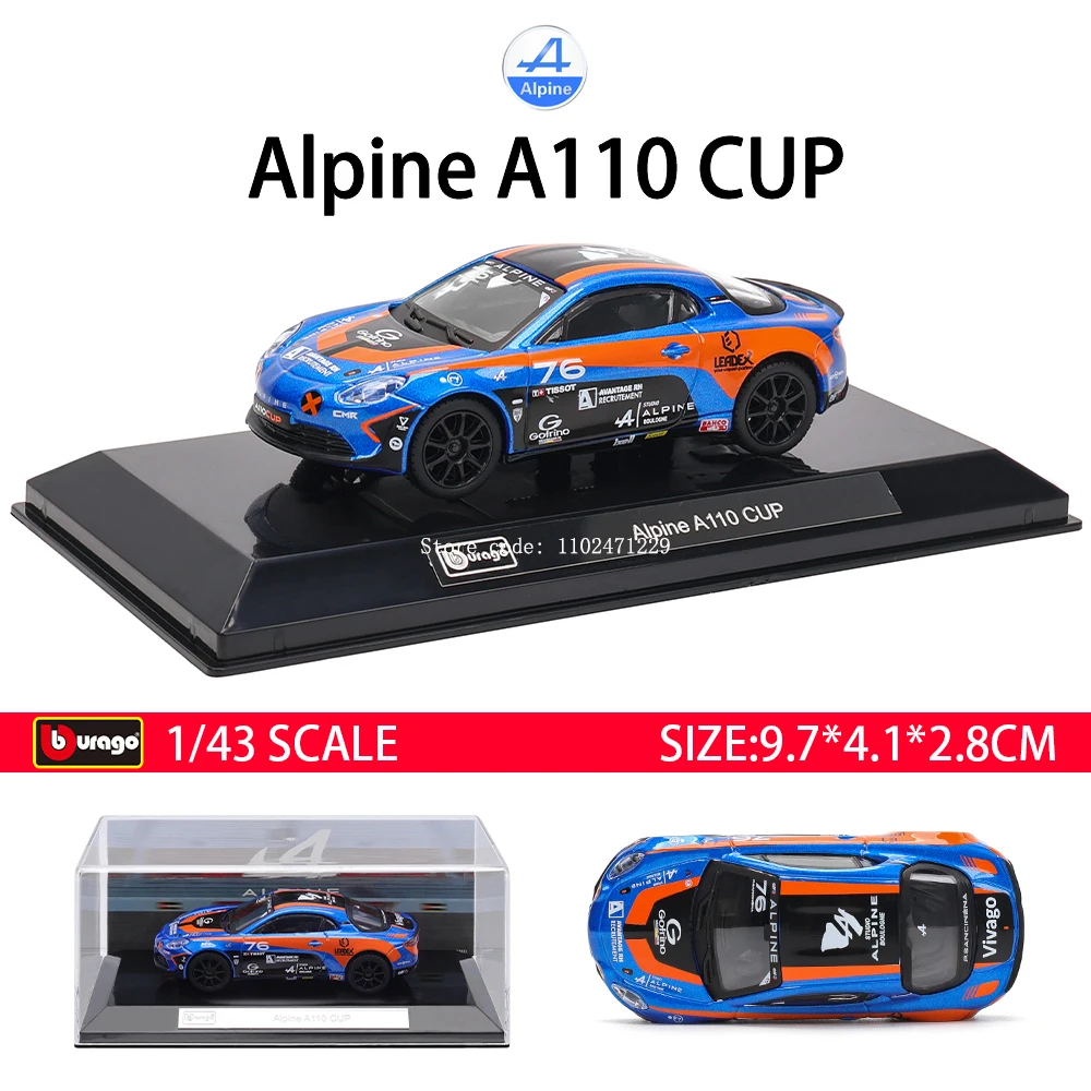 Bburago 1:43 Audi S1 2020 Corvette C8R Alfa GTAm Porsche Alloy Luxury Vehicle Diecast Pull Back Cars Model Toy Collection Gift