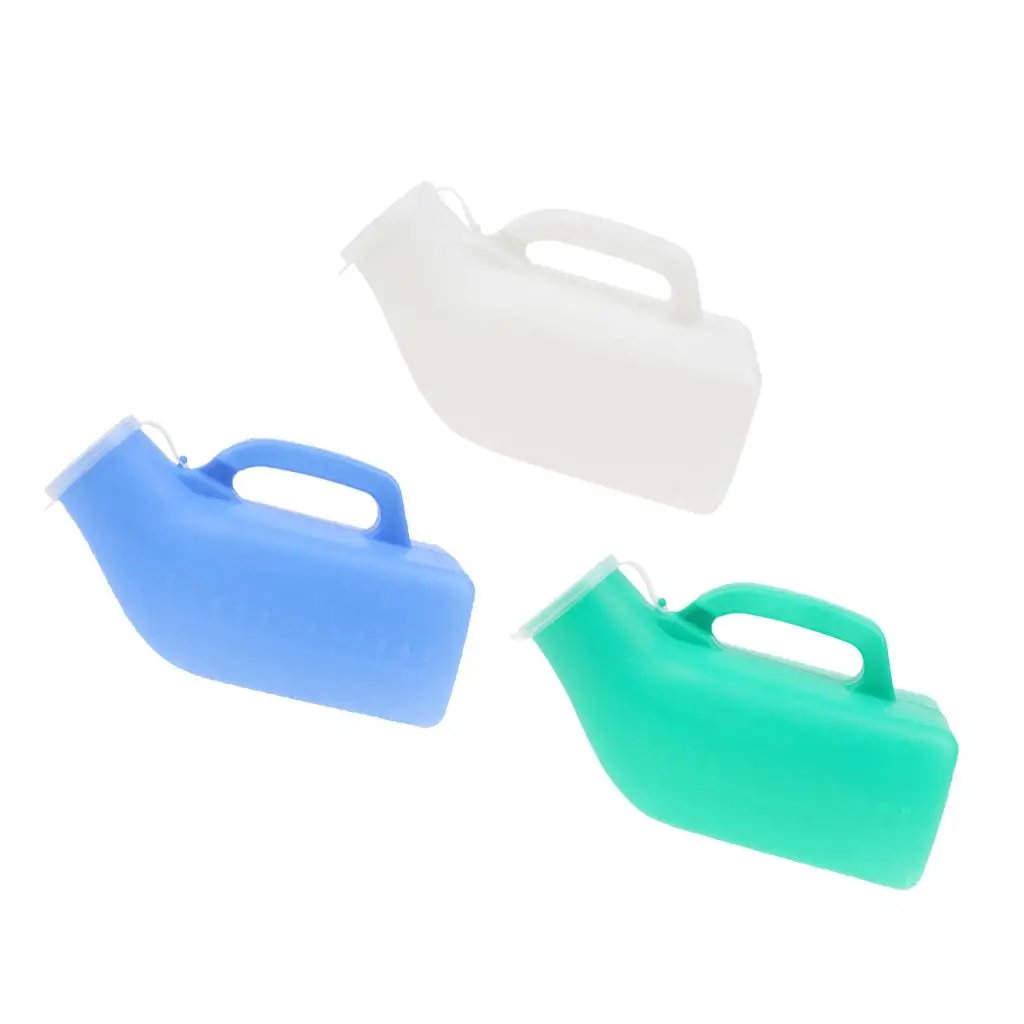 زجاجة نونية مبولة للرجال مع غطاء ومقبض، مساعدة في حالات الطوارئ؛ 23 × 9.3 × 12