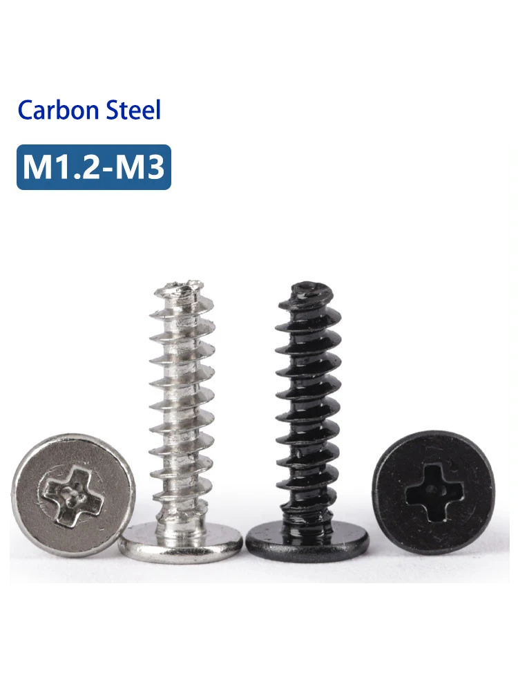 

Carbon Steel Nickle Plated CB Cross Thin Flat Head Self Tapping Screws M1.2 M1.4 M1.7 M2 M2.3 M2.6 M3 Tornillos Para Madera