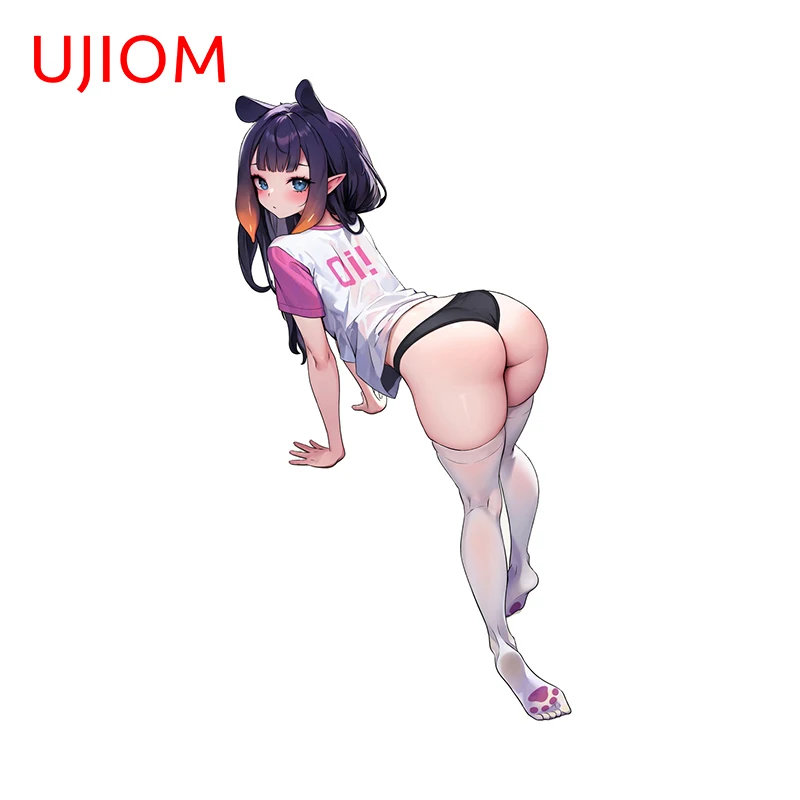 UJIOM 13cm × 6.8cm Hololive Cat Paws Ina Sexy Wall Stickers Seductive Girl Graphics Decals Adorable Waterproof Home Accessories