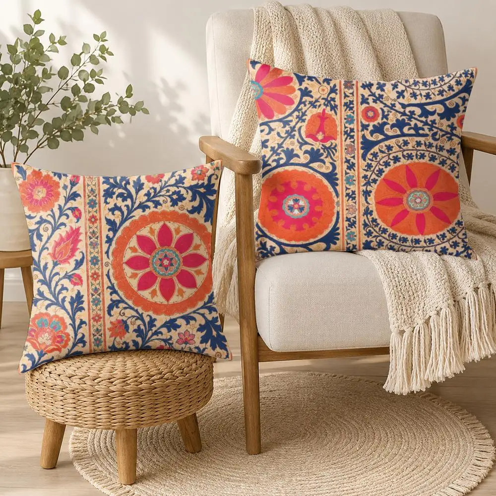 Persian Garden Heritage Cushion Cover Soft Plush Cushion Case Throw Pillowcase Cozy Home Sofa Bed Living Room Bedroom Decor