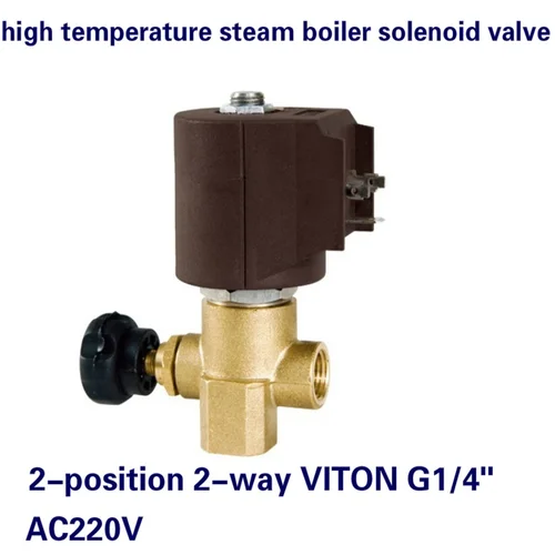 Imagen 2 del producto Válvula Solenoide de latón de 2 vías, válvula solenoide de caldera de planchado ajustable, cierre normal de alta temperatura, G1/4 "", AC220V, N/C