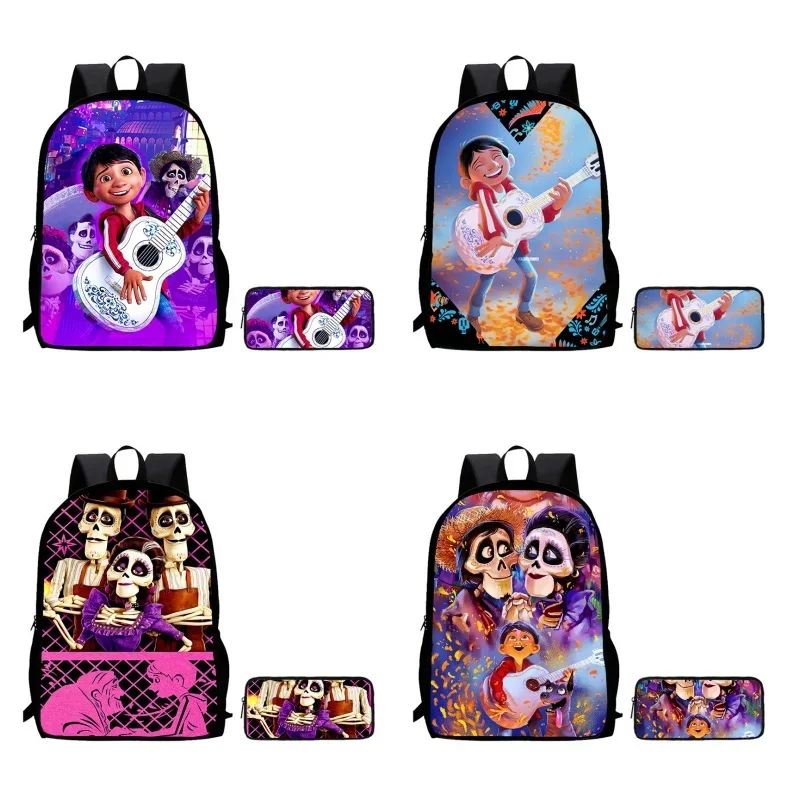 2Pcs Set Cartoon C-Coco Child Backpack With Pencil Bags,School Bags Pencil Bags for Boys Girls,Durable Kid Bag for Kindergarten