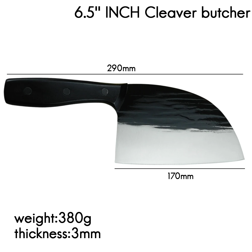 RZD Cleaver Stainless Steel Chopping Knife Serbian Chef Cooking Butcher Knife Fillet Fishing Kitchen Fixed Blade Knife Tool