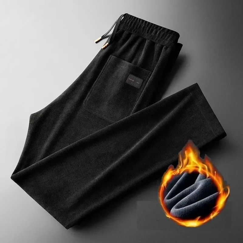 Fce forrado solto ajuste Thiened inverno calças casuais 2025 outono inverno novo Sle Outdoor Wear fibra de poliéster reta...