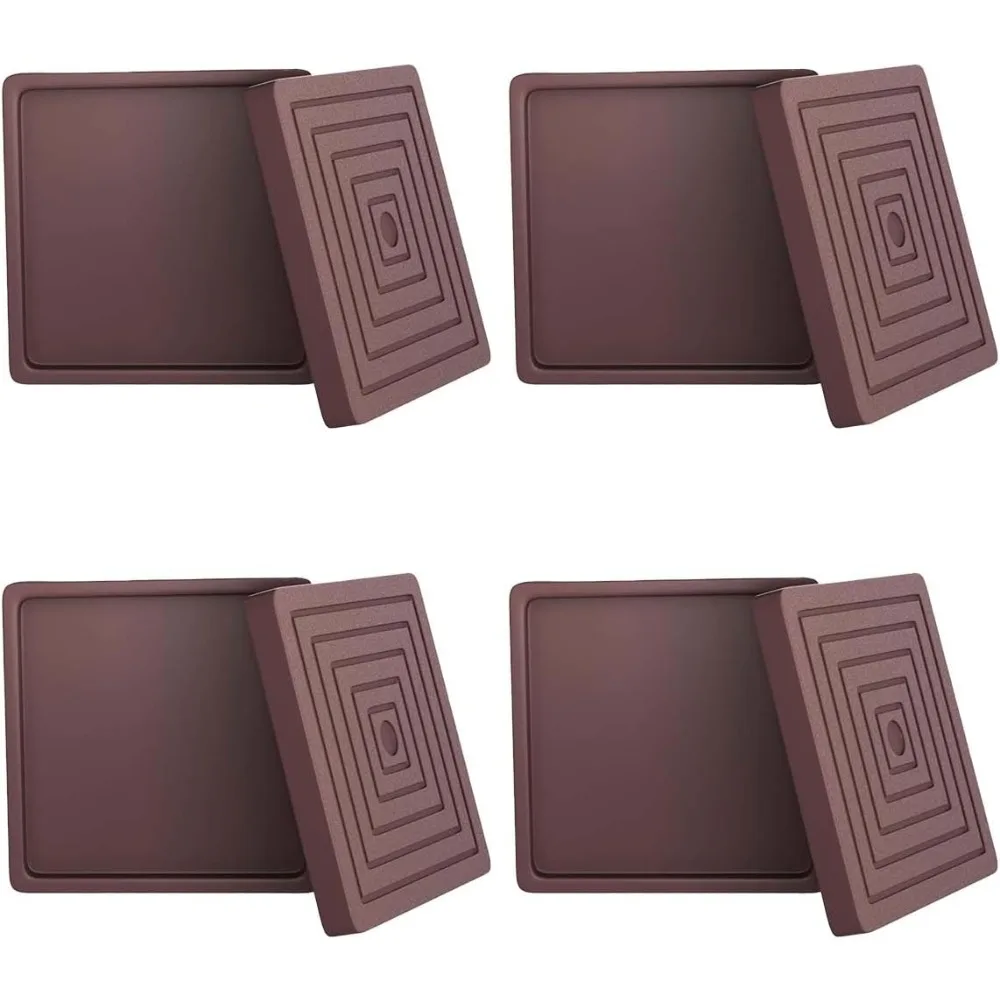 

3.5x3.5 Square Rubber Furniture Caster Cups,8 Pack Anti-Sliding Furniture Pads Bed Stopper Floor Protectors with Grip,Protect An