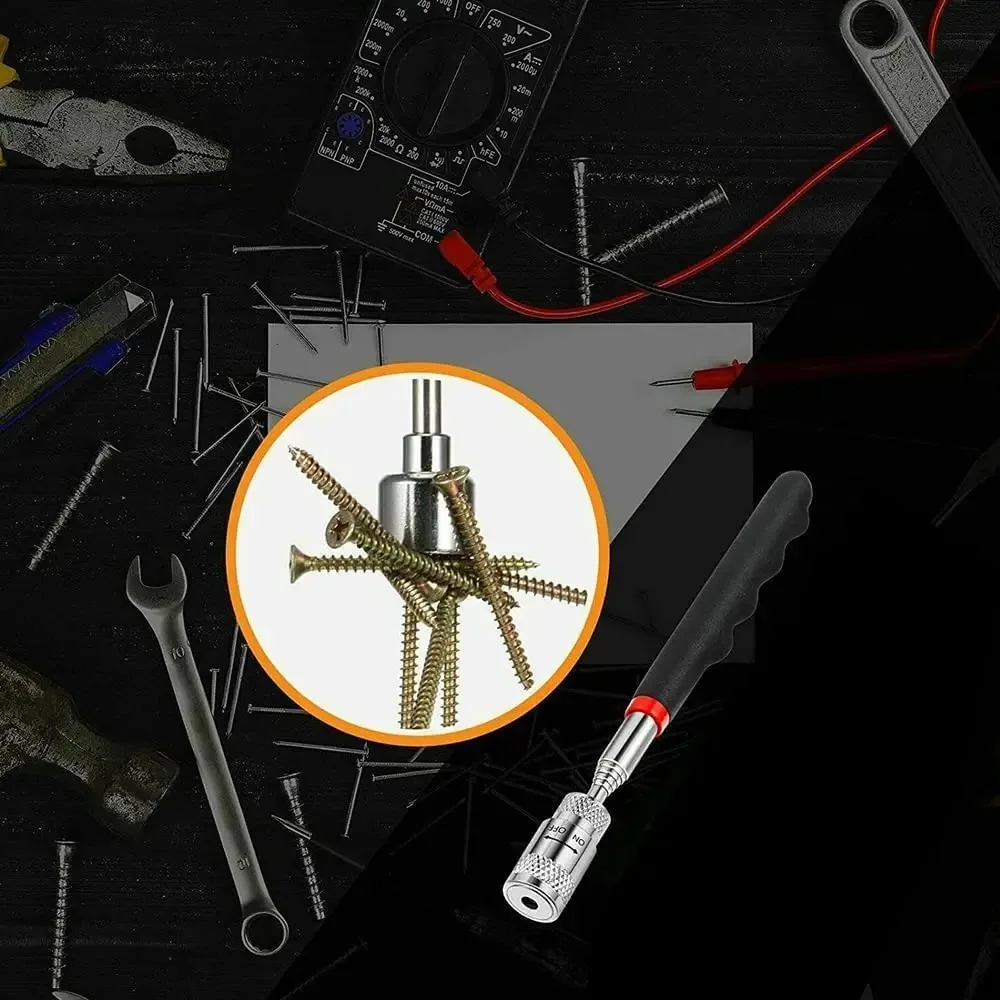 Телескопическая длинная ручка Телескопическая магнитная палочка Регулируемая со светодиодной подсветкой Магнитные инструменты для захвата Противоскользящая ручка Прочный