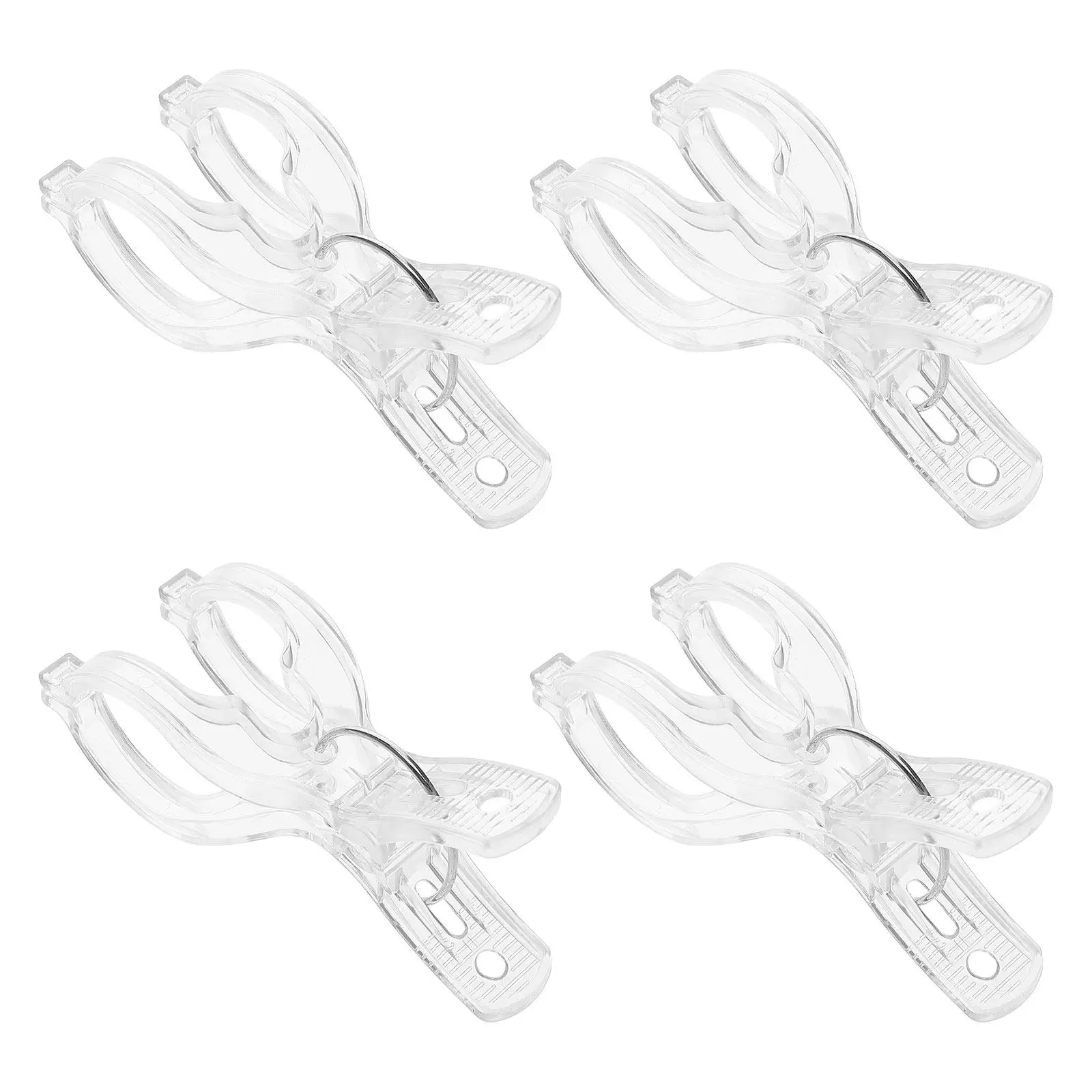 4Pcs Transparent Kitchen Towel Clips Spring-Loaded Non-Slip for Bathroom Beach Chairs Pool Towels Hanging Organizer Stylish