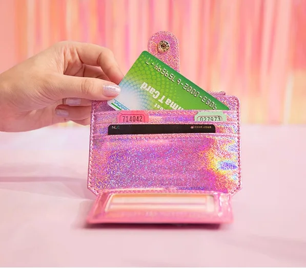 Lovely Credit Card Holder Wallet Compact Women Card Pouch for Access Control Bus and Meal Cards Purse Bag
