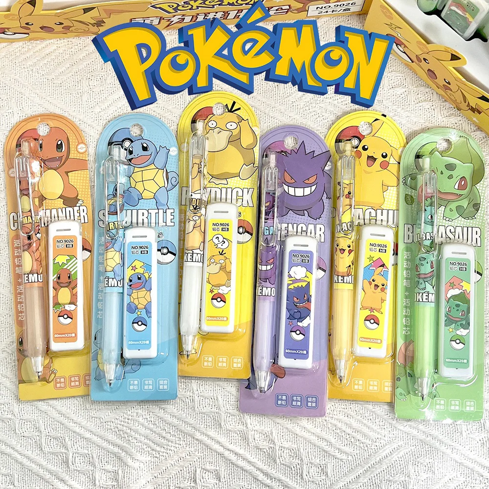 

Механические карандаши Kawaii Pokemon Pikachu 0,5 мм, школьные и офисные принадлежности, канцелярские товары для студентов, автоматические карандаши с плавным письмом
