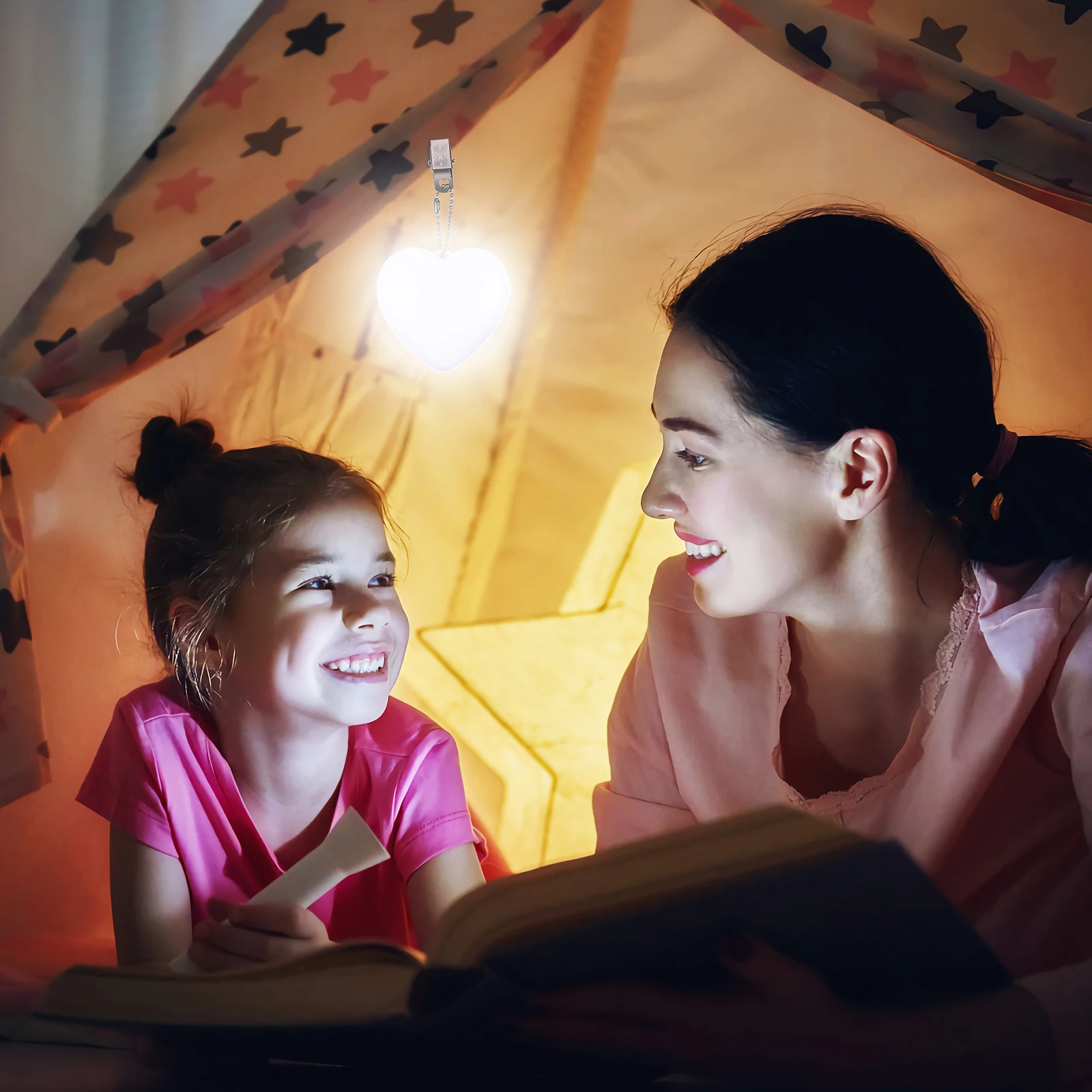 

Purse Light LED Heart Shaped Portable Mini Bag Lamp for Night Reading Warm Comfortable ABS Material