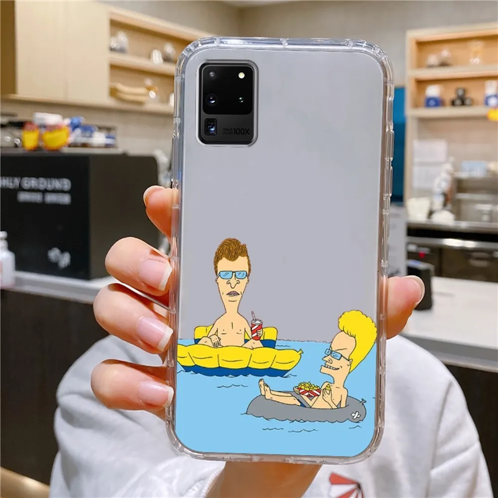 B-Beavis And Butthead Phone Case For Samsung Galaxy A52 A12 A51 S21 Edge S22ULTRA S23 S20LITE Plus Ultra Transparent Cover