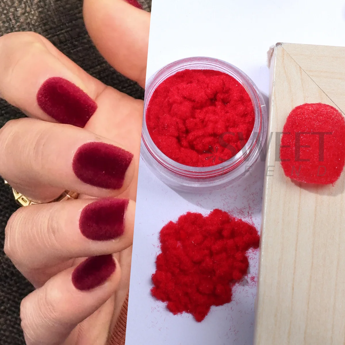 12 Uds. De polvo de felpa de terciopelo para uñas de San Valentín, suéter de lujo, diseño dulce, polvo con purpurina aleatoria, accesorios de Año Nuevo, decoración de manicura