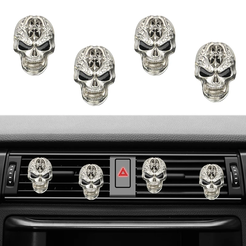 1Pcs Cool Skull Car Decoration Flavoring in Car Aroma Diffuser Air Vent Perfume Clips Car Fragrances Smell Scent Car Accessories