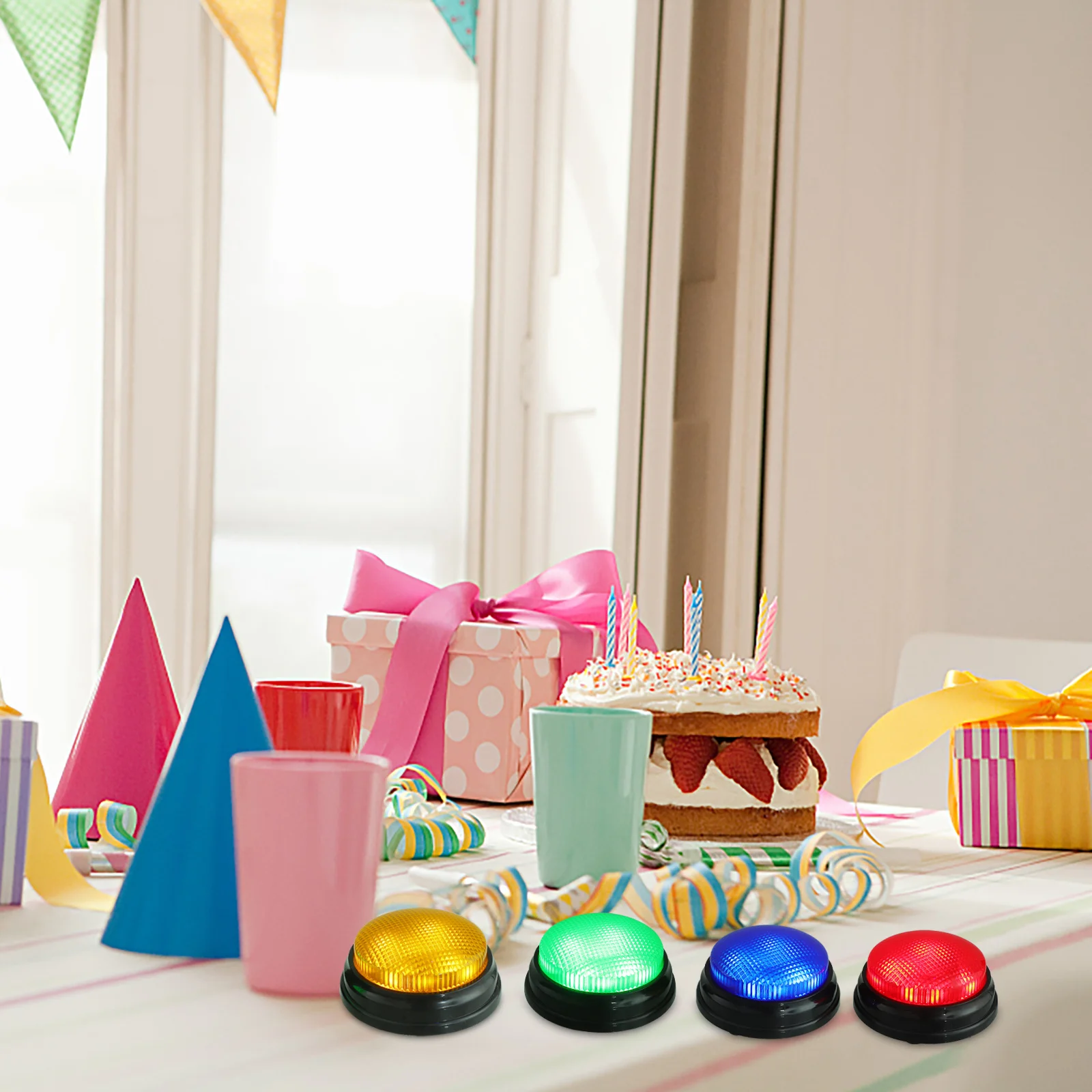 4 قطعة زر الصوت الخفيف تأثير ضوء الصوت للحزب لعبة المزحة الدعامة الطنانات الزفاف مكتب متعة لوازم الحفلات #6