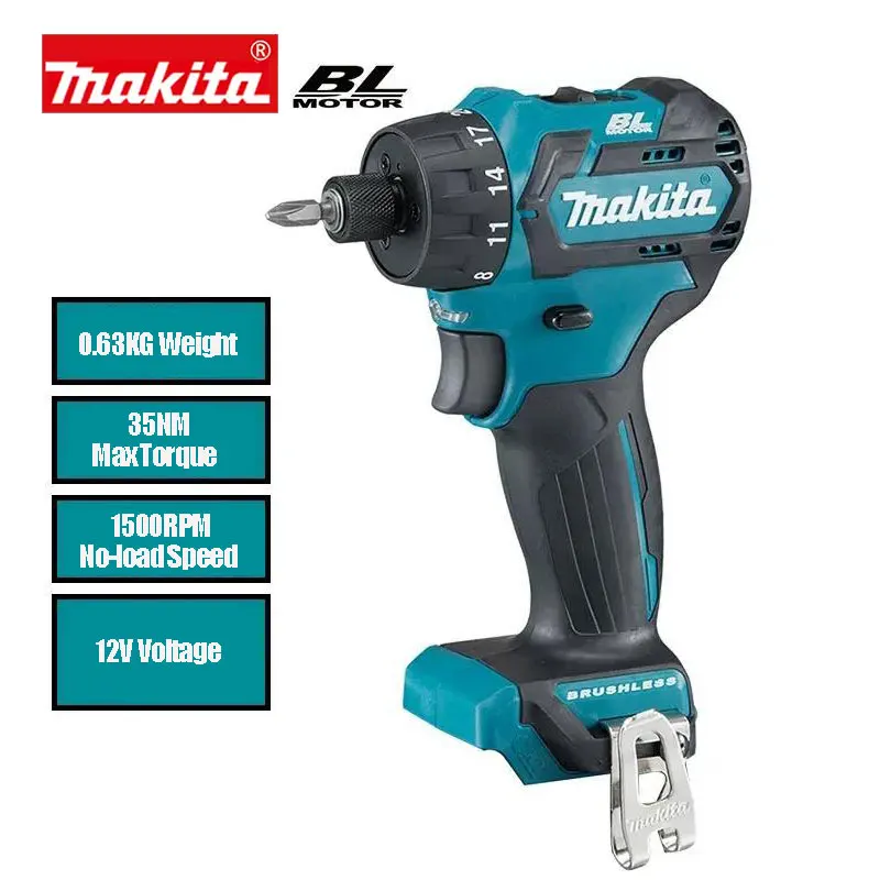 Makita DF032D Wireless Brushless Drill Chargeable 12V Cordless Driver DIY Power Tool 2-Speed Electric Drill Makita DF032