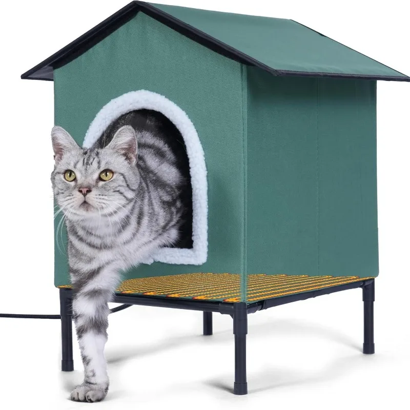 Portable Cat House Heating Cat Small Dog Houses Foldable Puppy Kitten Cats Dogs Bed Durable Rabbit Dog Cats Kittens Pet Beds