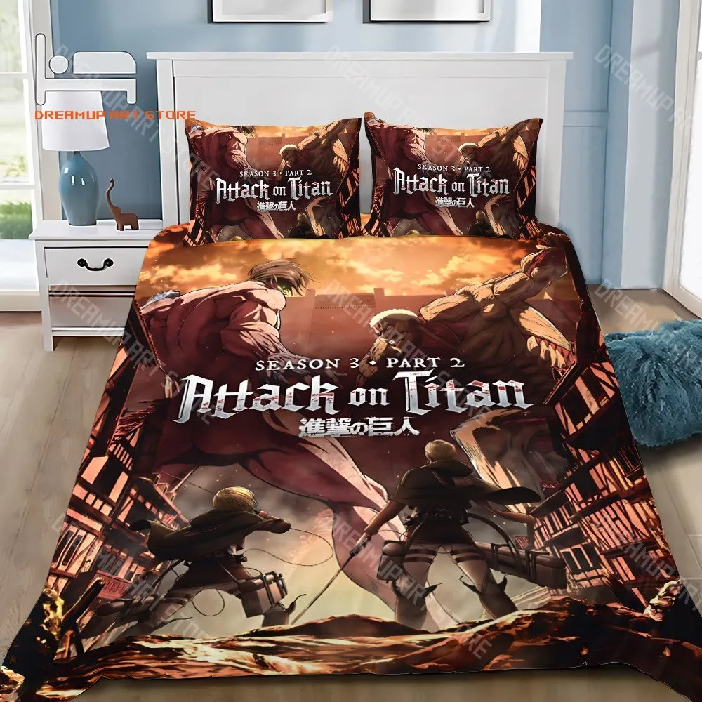 2026 Duvet Cover Pillowcase Bedding Set Adult Boy Attacks On Titans Girl Bedroom Decoration Children Gift Single Double Large Si