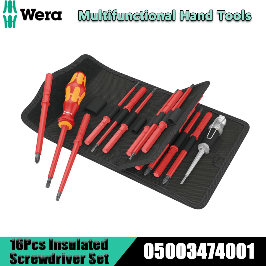 WERA 05003474001 16Pcs Insulated Screwdriver Set Kraftform Kompakt VDE Electrician Insulating Screw Driver Hand Tools