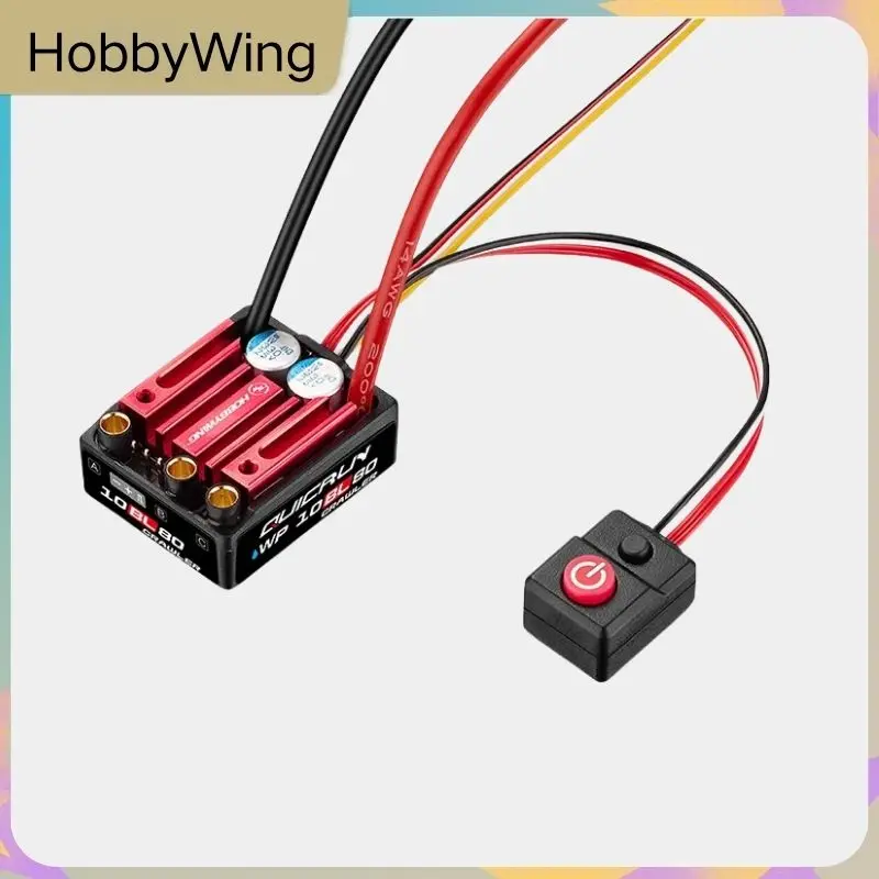 HobbyWing QuicRun WP 10BL80 ESC impermeable 80A con tarjeta de programa para 1/10 RC Car Crawler 2-4S LiPo Compatible con Motor 3650 3530
