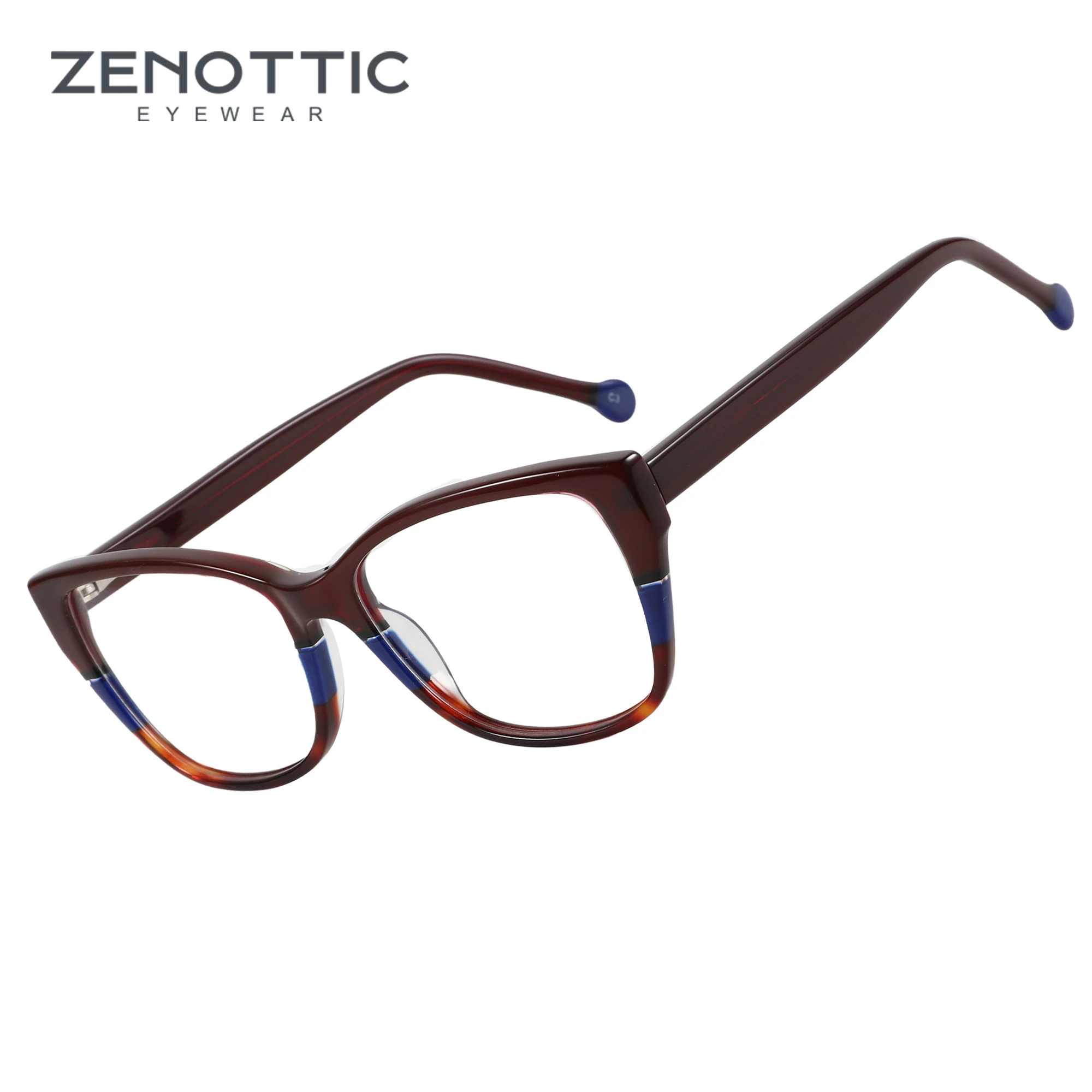 

ZENOTTIC Design 2023 Fashion Acetate Optical Glasses Frame for Women Men Square Non-Prescription Eyewear Eyeglasses A01057