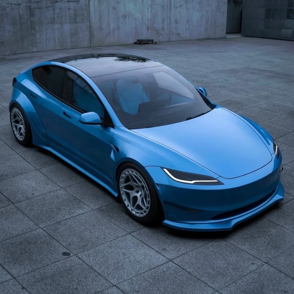 

For Tesla Model 3 Highland 2024 2025 Color Change Film DIY Dazzling Blue PET Paint Protection Film Pre-cut PPF Anti-Scratch Bra