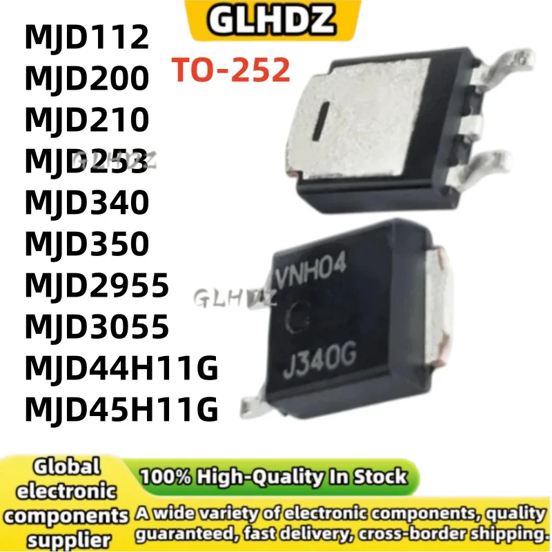 New Quality 20PCS MJD112 MJD200 MJD210 MJD253 MJD340 MJD350 MJD2955 MJD3055 MJD44H11G MJD45H11G TO-252
