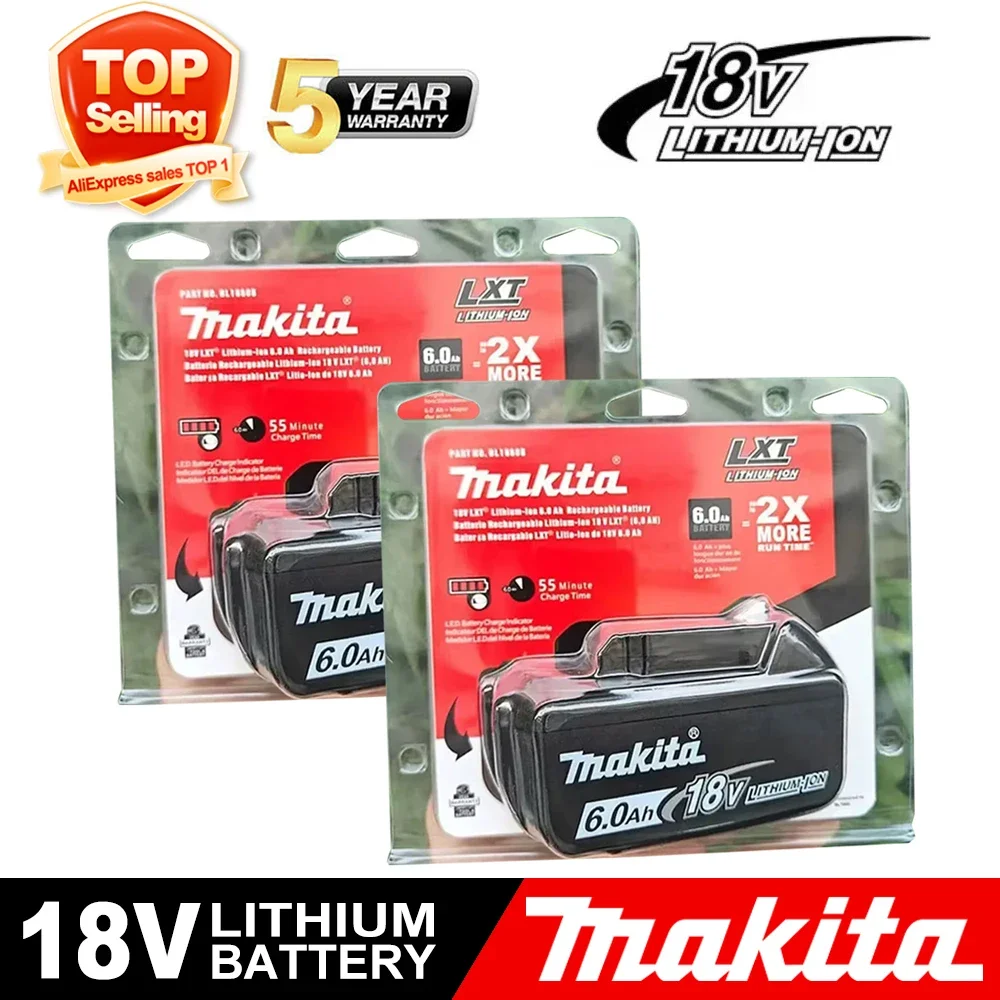 

Original Makita Rechargeable Power Tool Battery Replaceable Lithium-ion 6.0 Ah 18V LXT BL1860B BL1860BL1850 BL1830 Electric tool