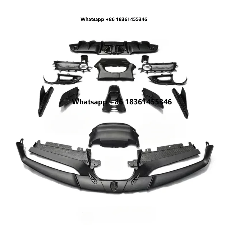 

Upgrade to C Style Body Kit for 488 Carbon Fiber With Front Lip Rear Diffuser Side Skirts Body Kit