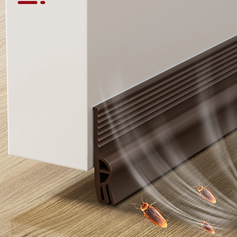50mm Height Door Bottom Weatherstripping Windproof Dust Insect Prevention Self-Adhesive Triple-Thickening Window Seal Strip
