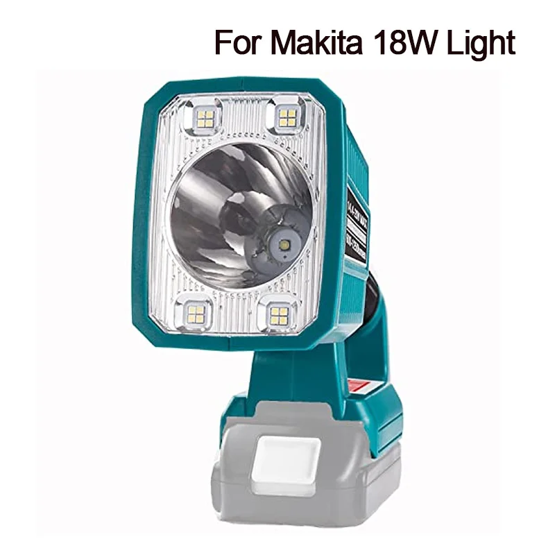 

For Makita 14/18V 18W Li-ion Battery Square Dual light Source Horizontal Lamp