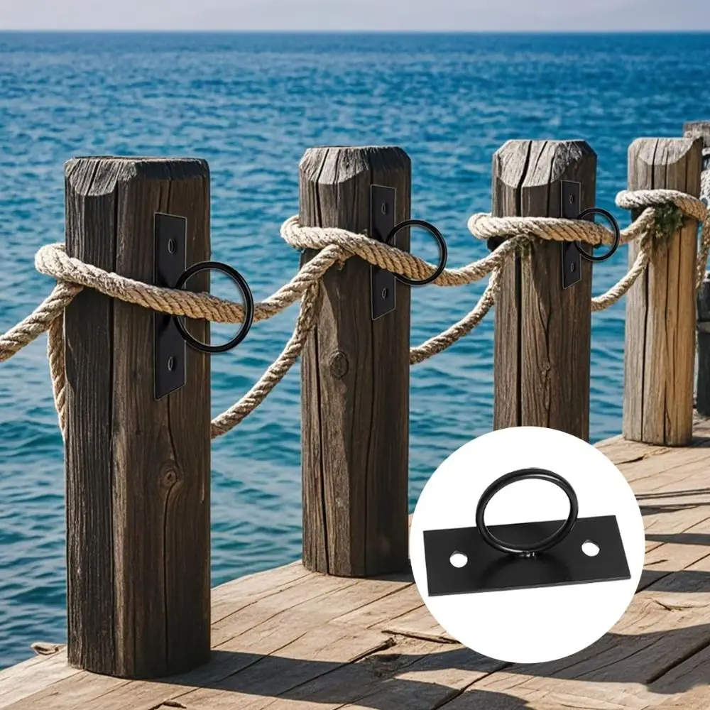 

304 Stainless Steel Wall Hanging Ceiling Hook Wall Mounted Multi-purpose Black Ring Rope Bracket Multifunction Anti Rust