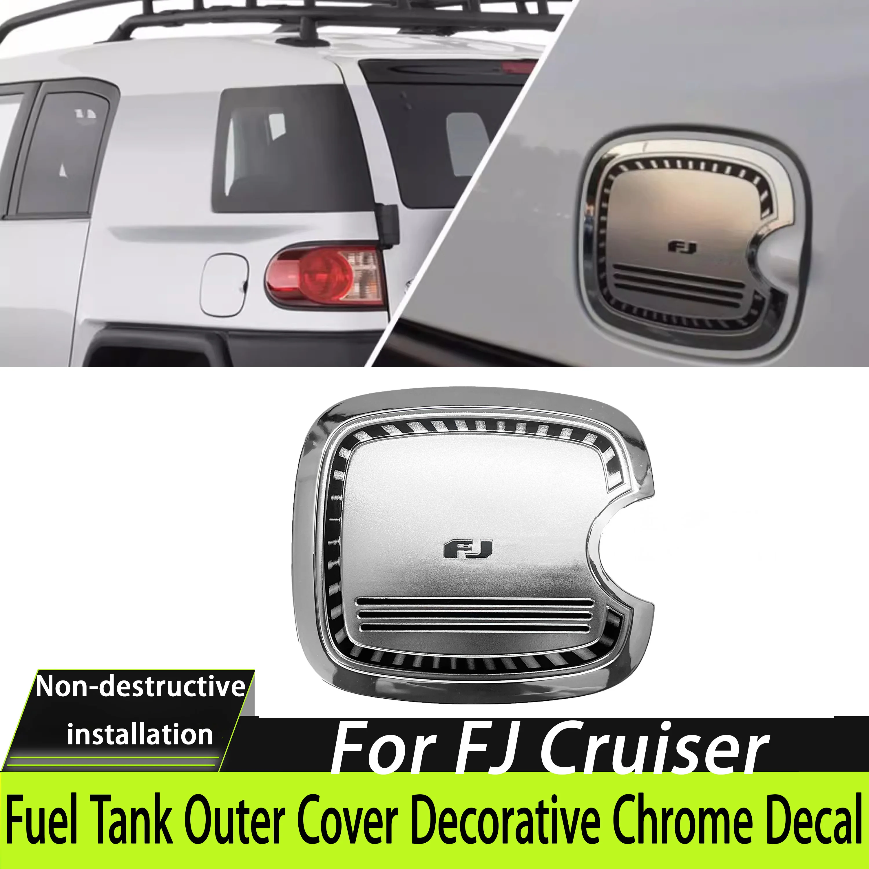 Chrome-Plated ABS Plastic Fuel Cap Cover Trim For Toyota FJ Cruiser 2006-2020 Exterior Modification Decal Direct Fit