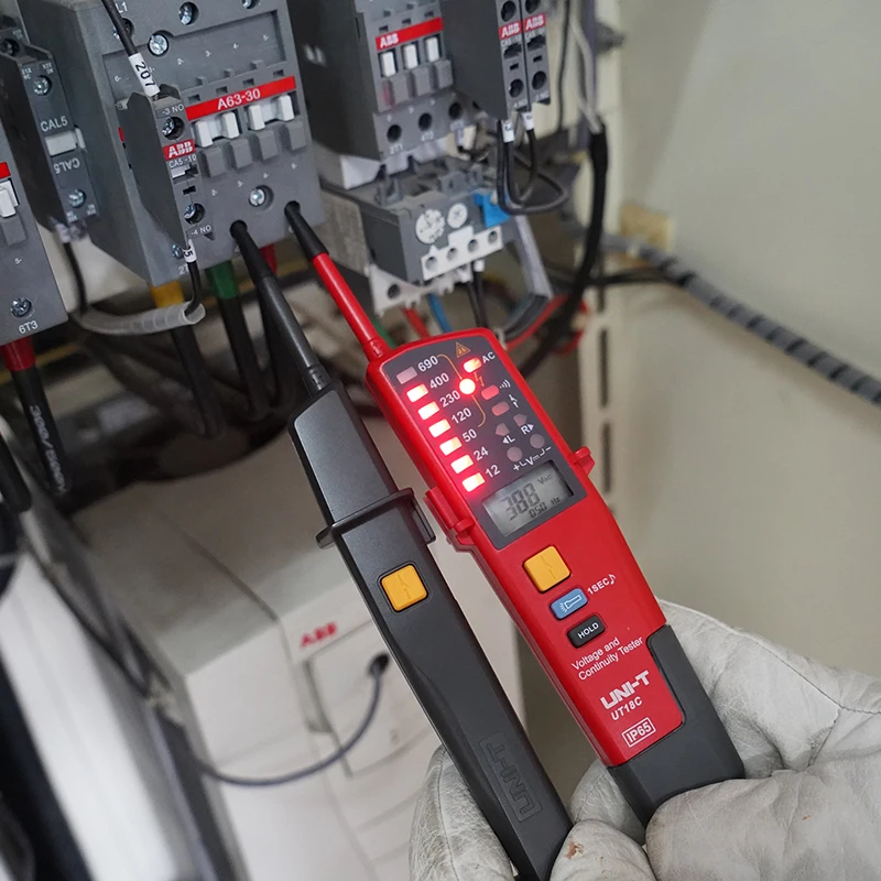UNI-T ut15c ut18c ut18d Spannungs prüfgerät Sonde Volt Anzeige messer Phasen folge Kontinuität Spannungs detektor Digital multimeter – Detail 10