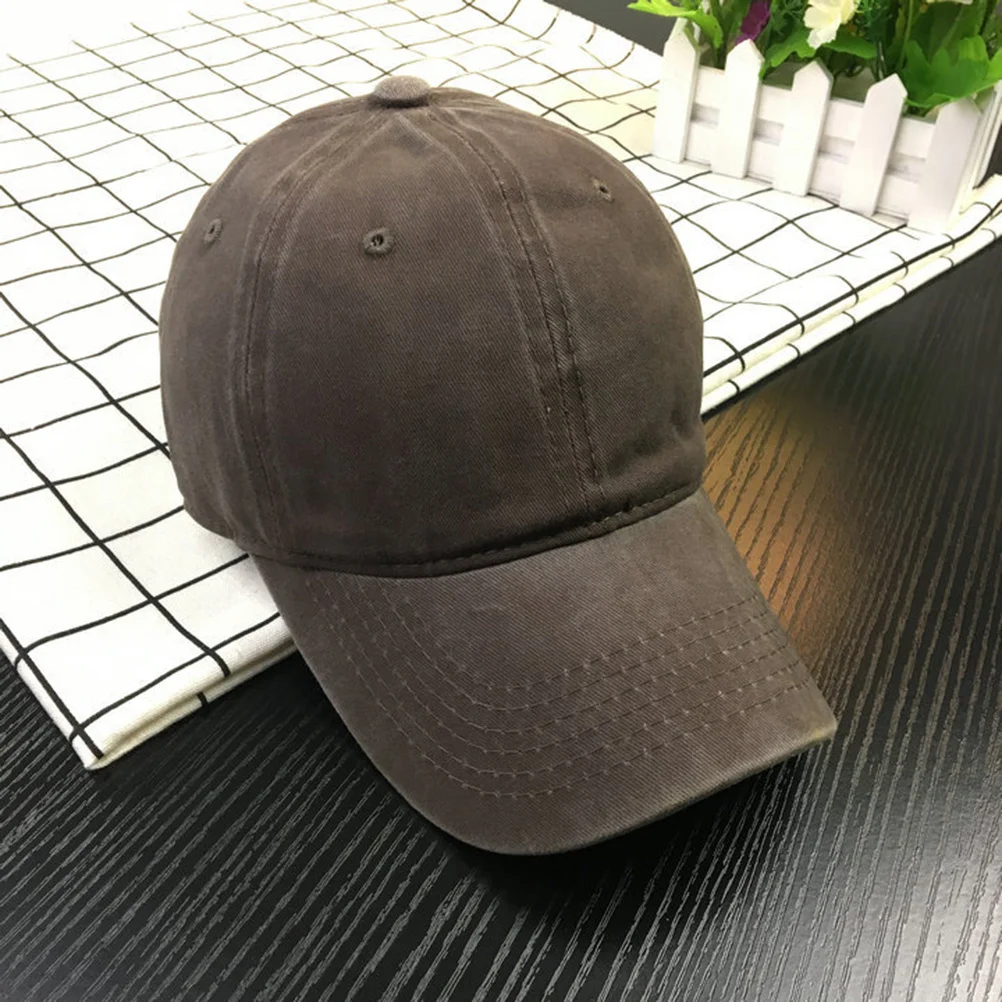 

Brown Washed Dyed Cotton Twill Low Profile Adjustable Baseball Cap Breathable Dad Hat Curved Brim for Cycling Golf Tennis
