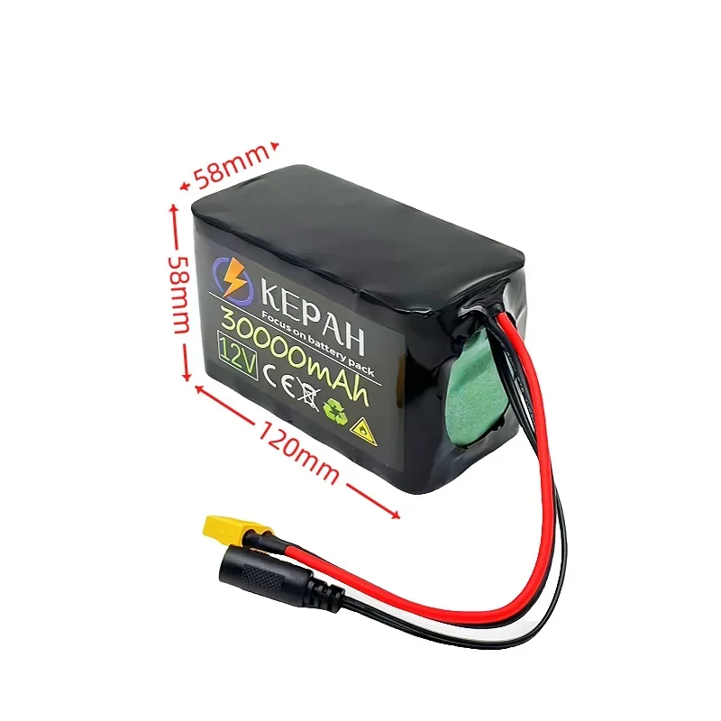 3S6P 12V 30000mah 100% original 18650 lithium ion rechargeable battery pack for motorcycle spray and other equipment