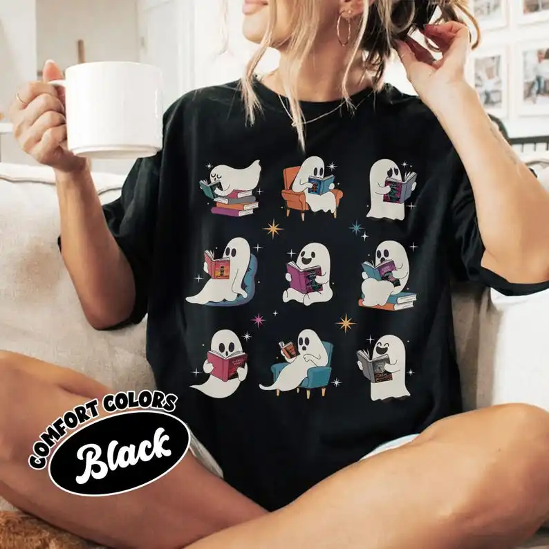 Throne of Glass Ghost Reading Book T-shirt, Tog SJM Halloween Shirt Designs, TOG Fan Gift