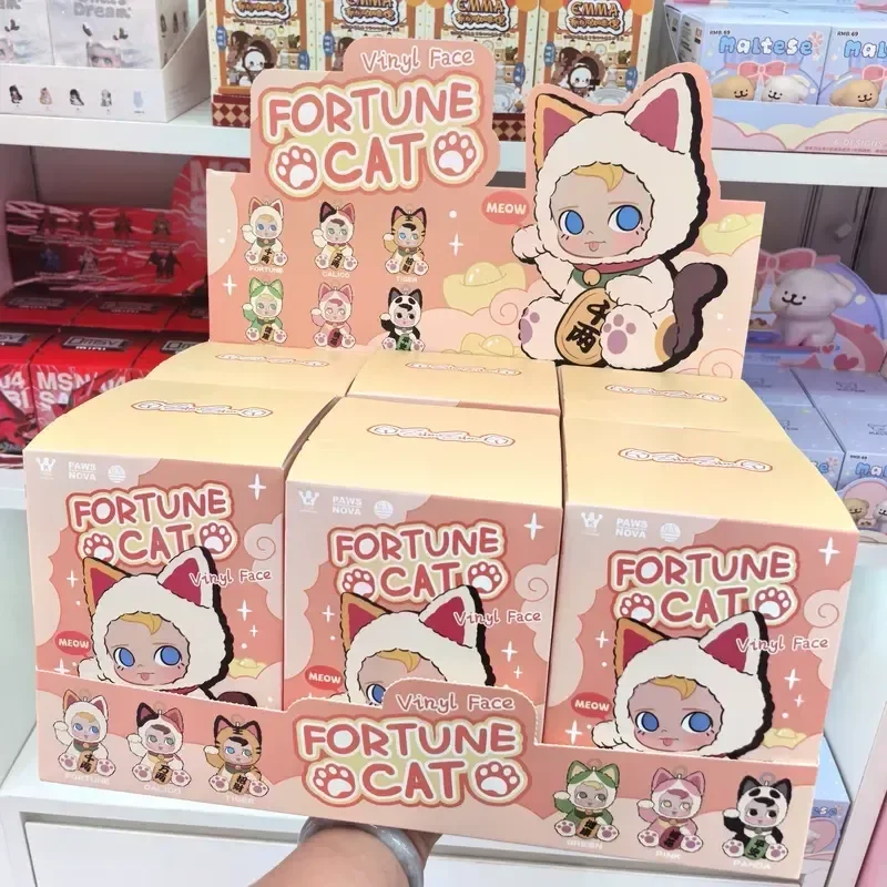 MINISO Fortune Cat Series Vinyl Face Co-Branded Samsam Plush Blind Box Ornament Collectible Dressed Adorable Outfits Doll Gifts