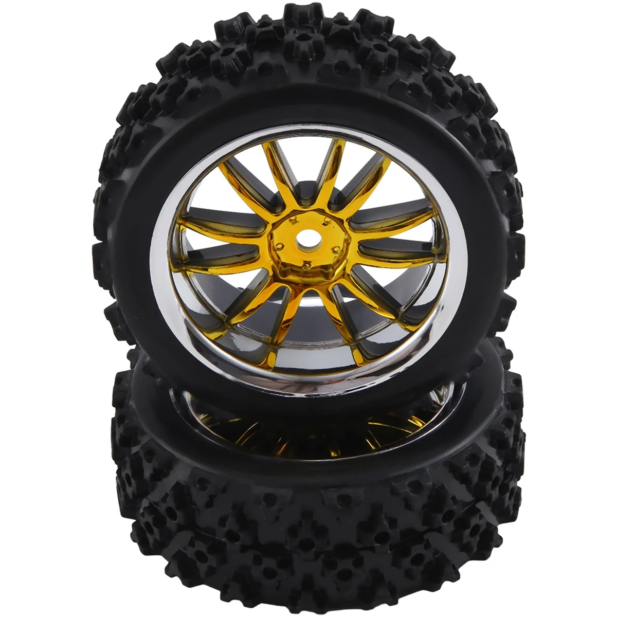 

Ultra-Durable 4Pcs 12mm Hex Wheel Rims & OD 2.59Inch Rubber Tires for RC 1/10 On-Road Touring Car,B