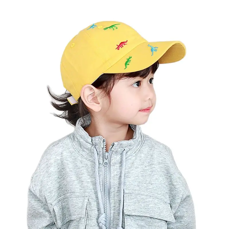 Doitbest Summer Children Baseball Cap Boys Girls Cartoon Dinosaur Snapback mesh Kids Hip Hop Hat Sun cap For 2 to 8 Years old