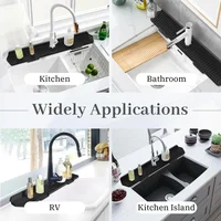 24/29.5inch Faucet Drain Pad Kitchen Household Anti-Splash Non-Slip Faucet Pad Dry Foldable Washing Countertop Soap Non-Slip Pad 5