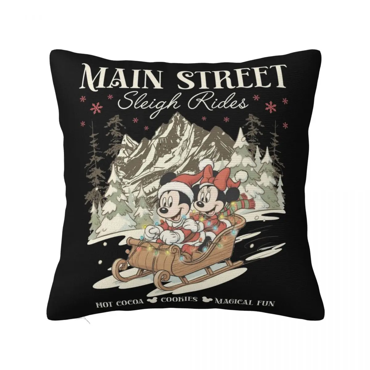 

Mickey Minnie Santa Claus Christmas Pillowcase Printed Cushion Cover Decorations Throw Pillow Case Cover Home Square 45*45cm