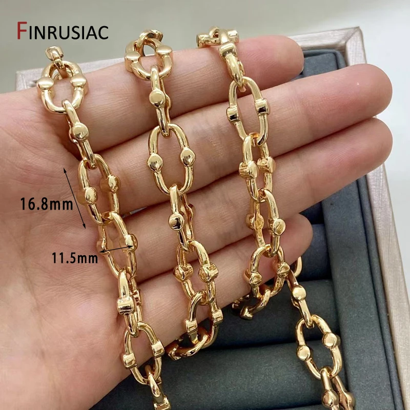 14K vergoldete Legierung Metall dicke Kabelkette für DIY Schmuck Materialien handgemachte Halskette Armband machen liefert – Detail 21
