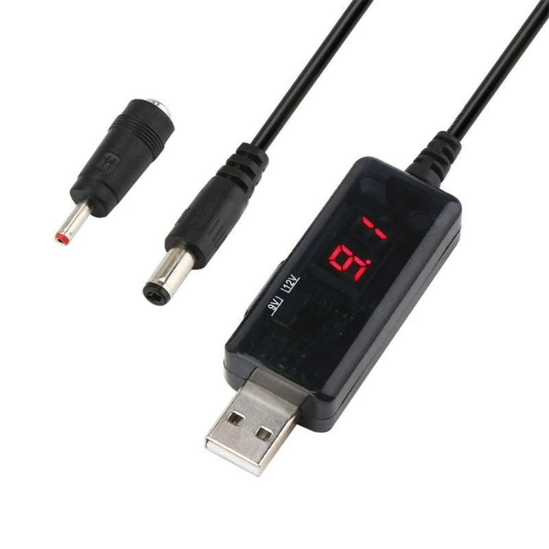 Cáp tăng cường nguồn USB sang 9V/12V với 5,5mm 3,5mm 5,5x2,1mm 3,5x1,35mm Kết nối thả vận chuyển