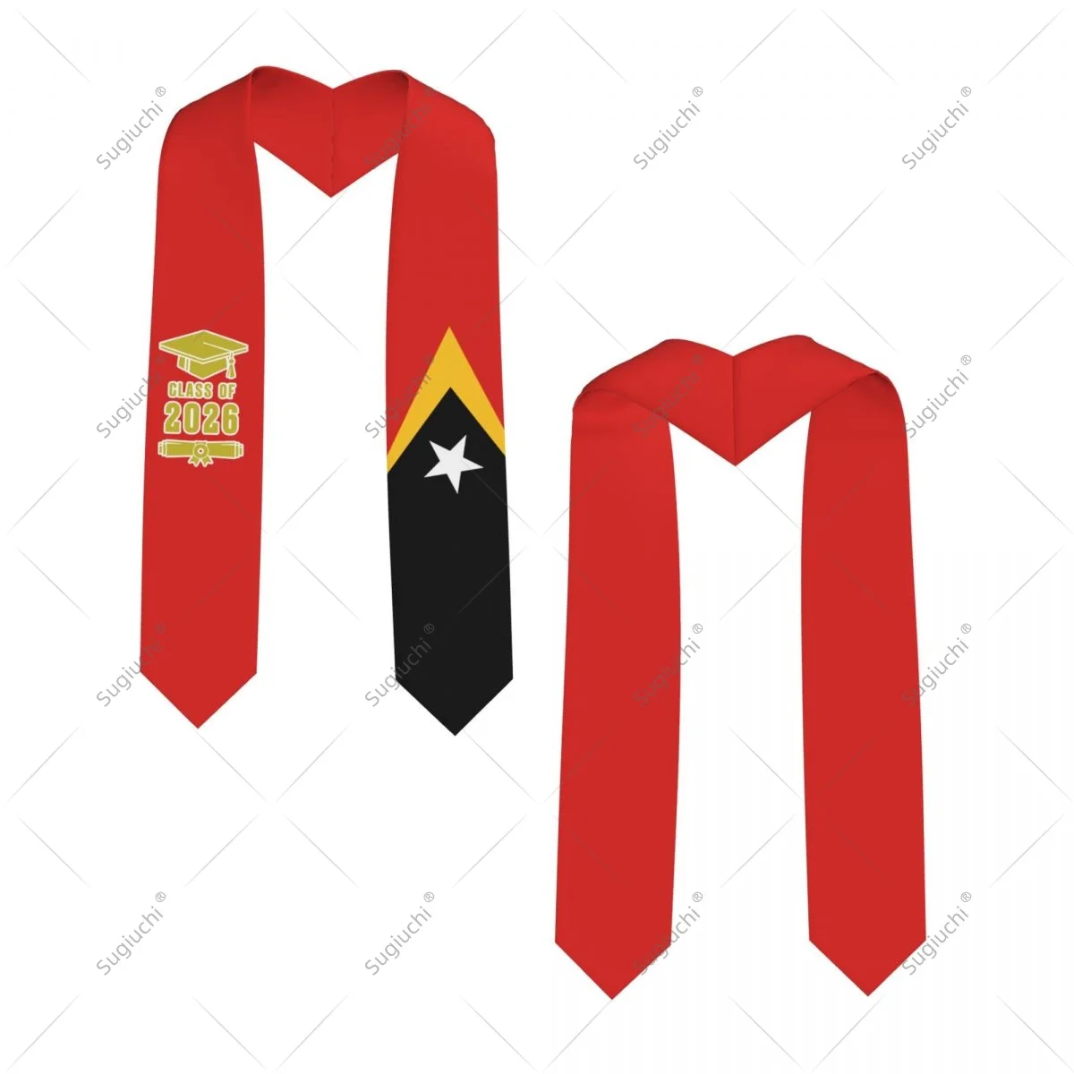 

East Timor Flag Class Of 2026 Graduation Stole Sash Scarf For International Students Proud Ceremony Adult Unisex