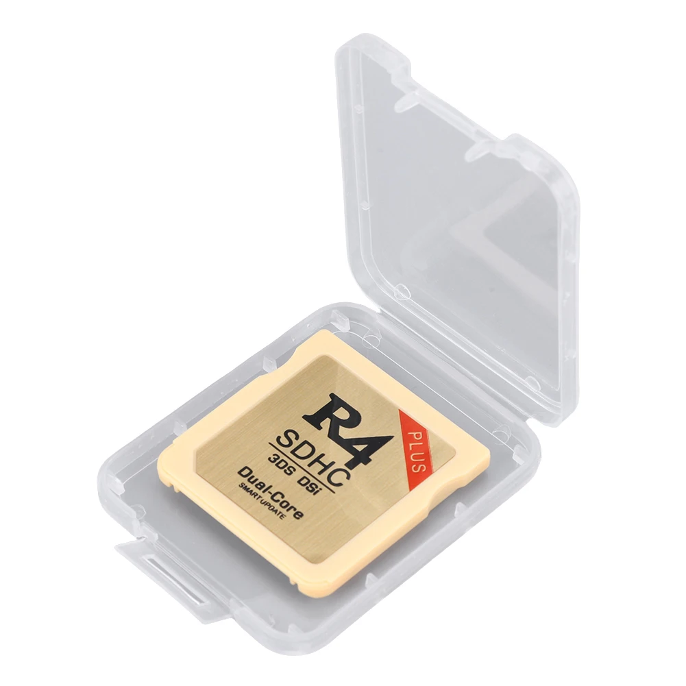لعبة فيديو حرق بطاقة فلاش ، بطاقة ذاكرة مع صندوق البيع بالتجزئة ، نيندو 3DS DSi ، R4 SDHC ، ذهبي أبيض