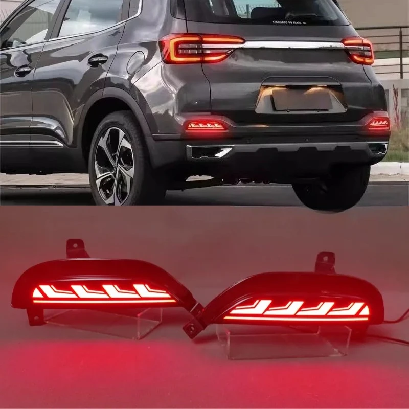 For Chery Tiggo 4 Pro 2017-2025 Car Led Rear Bumper Lamp Reflector Driving Brake Turn Signal Light Rear Fog Light Modification