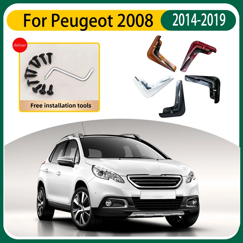 

4 шт. автомобильные брызговики для Peugeot 2008 аксессуары 2014 2015 2016-2019 автомобильные брызговики передние и задние крылья автомобильные кузовные комплекты