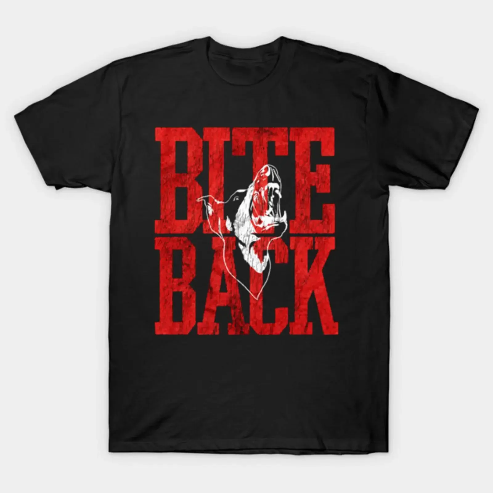 Lionheart Bite Back T Shirt vintage Washed streetwear graphic designer clothes homme Casual Top For Everyday Wear Stretched